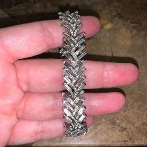 NEW VINTAGE 925 CZ BAGUETTE BRACELET